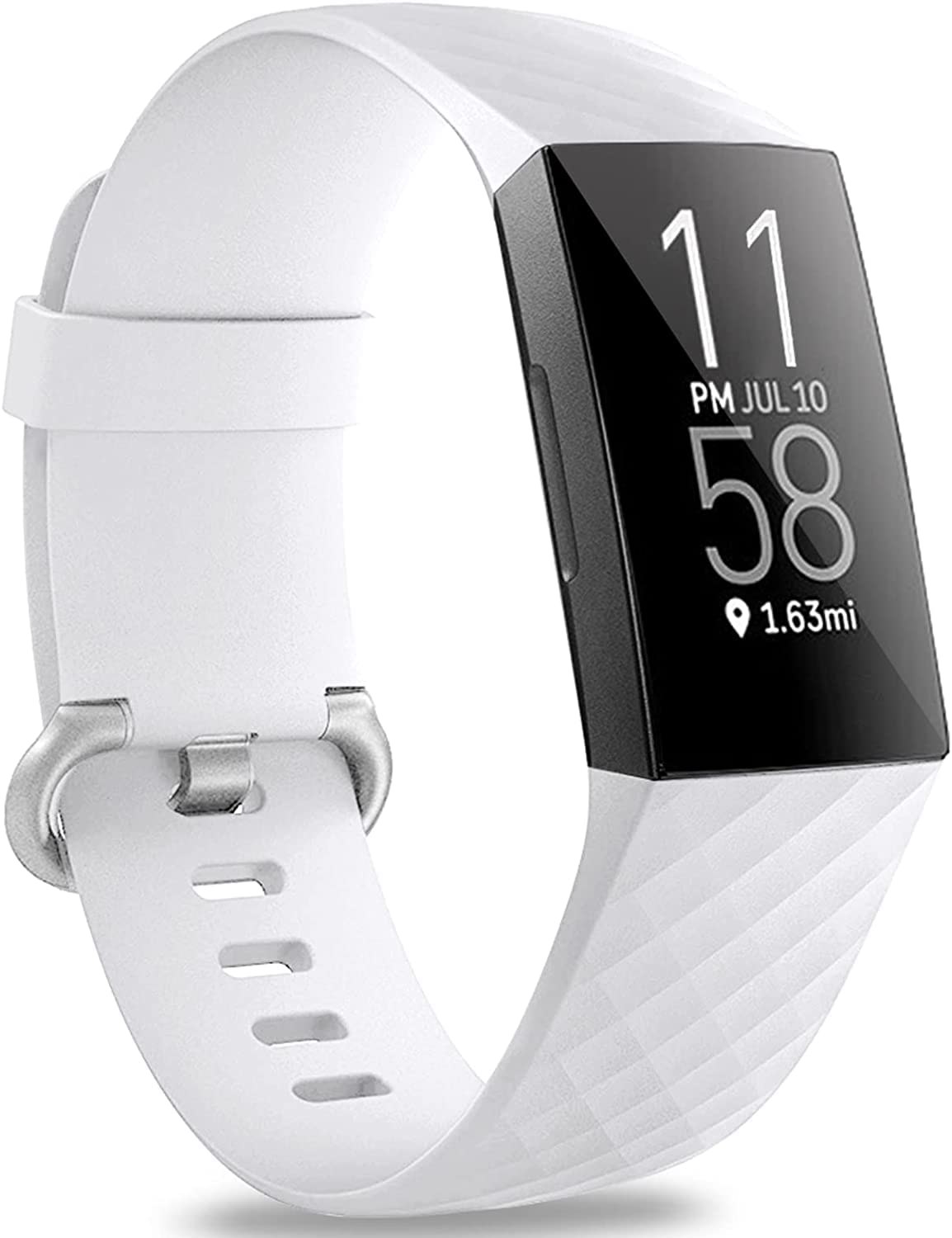 Meyaar Bands Compatible with Fitbit Charge 4 / Fitbit Charge 3 / Fitbit Charge 3 SE, Waterproof Replacement Watch Strap WristBand for Women Men (White) (B0BDXD8DHM) Amazon Price History, Amazon Price Tracker