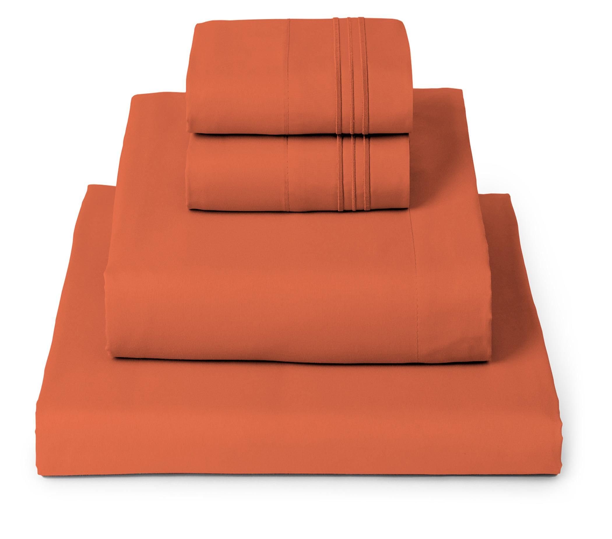 Mellanni Queen Sheets Poppy Orange