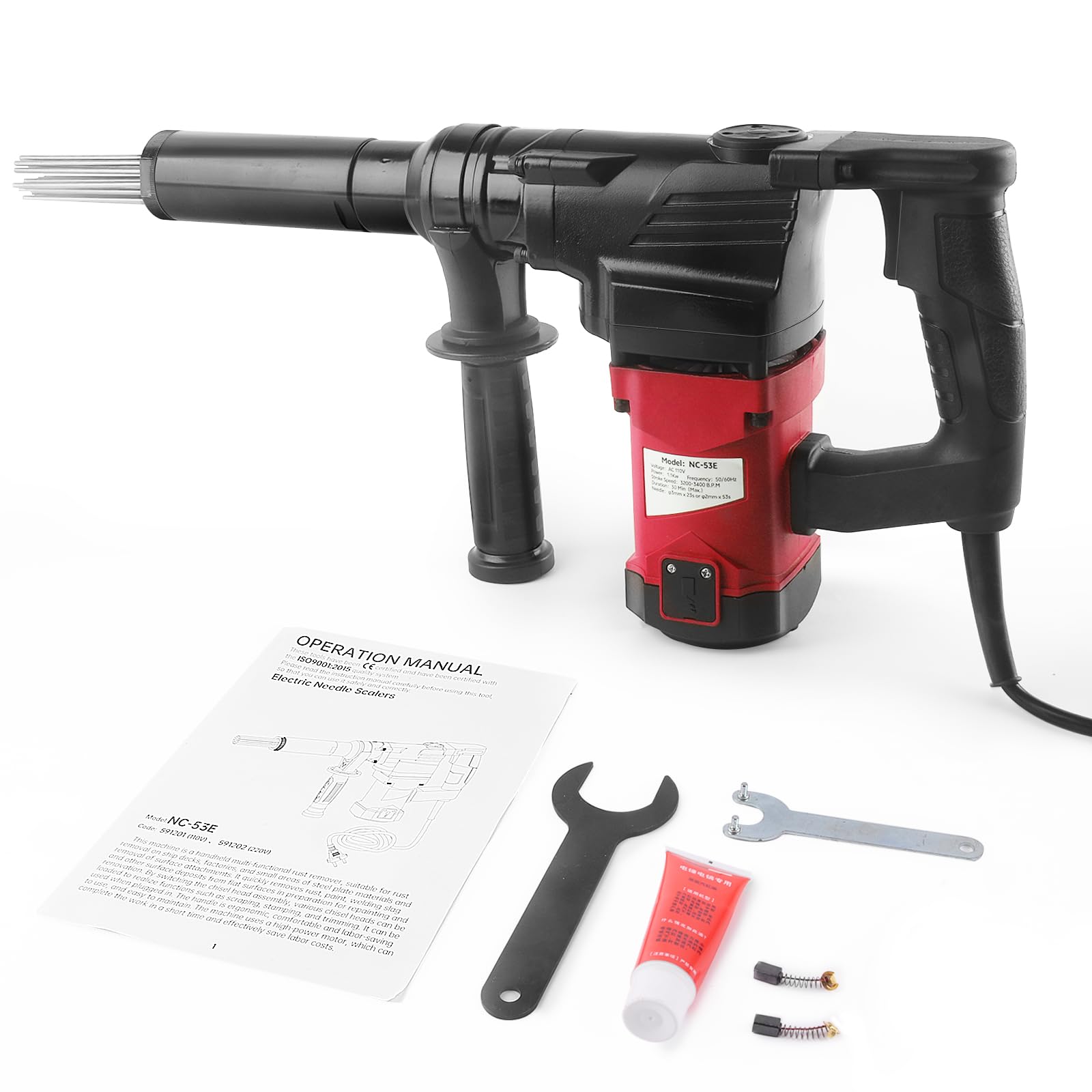 SWANSOFT Détartreur D'aiguille Électrique, 220V 1100W Détartreur à Aiguille de Qualité Industrielle pour L'élimination de la Rouille (53E)