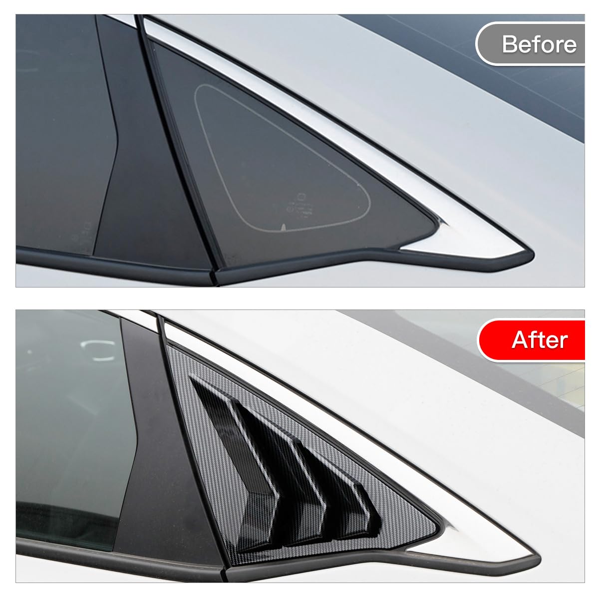 YINGTUU for Honda 11th Gen Civic Sedan 2022 2023 2024 2025 Accessories Car Exterior Rear Side Window Louvers Air Vent Scoop Shades Cover Blinds