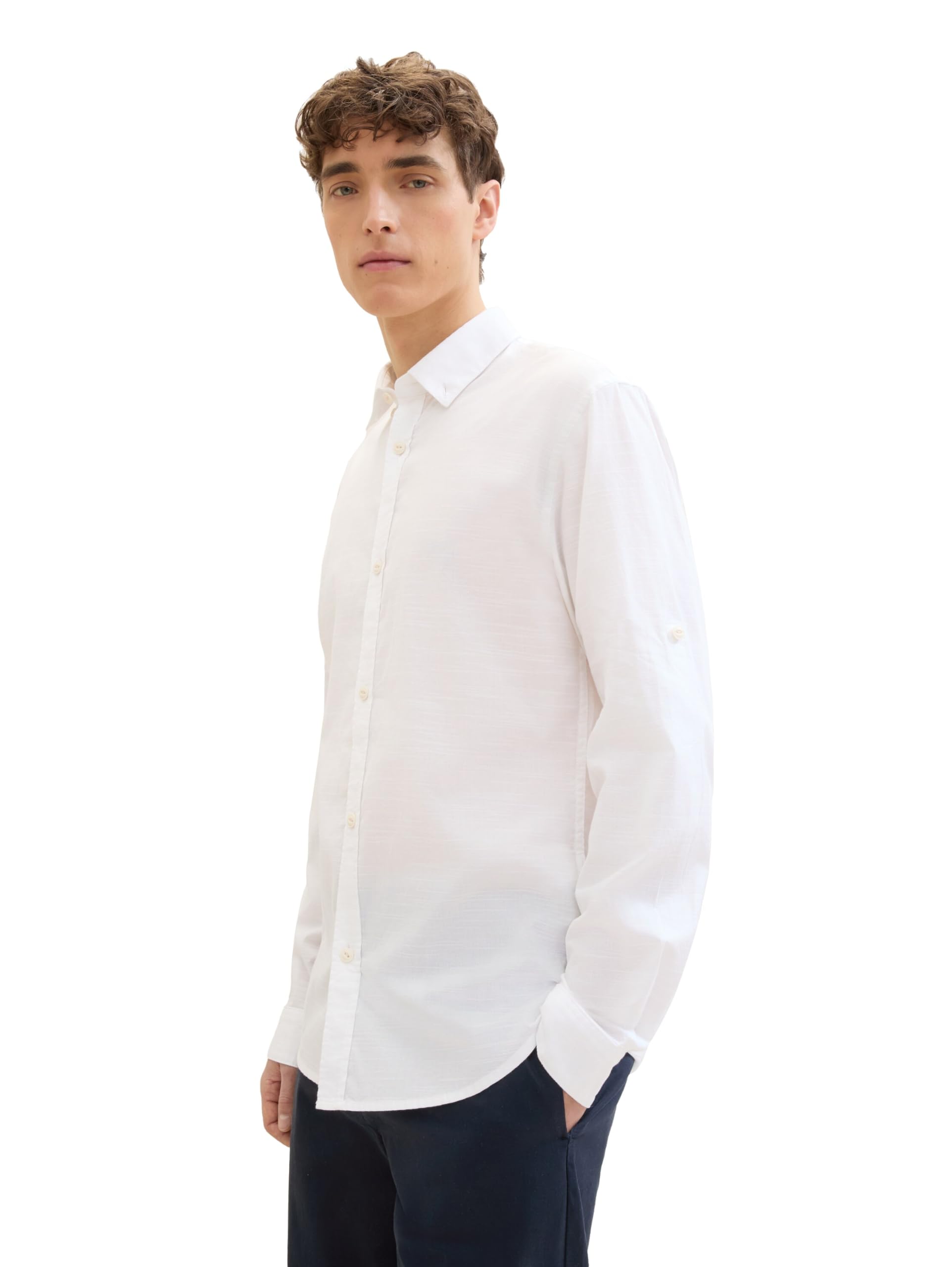 TOM TAILOR Denim Men's regular fit shirt made of cotton wool