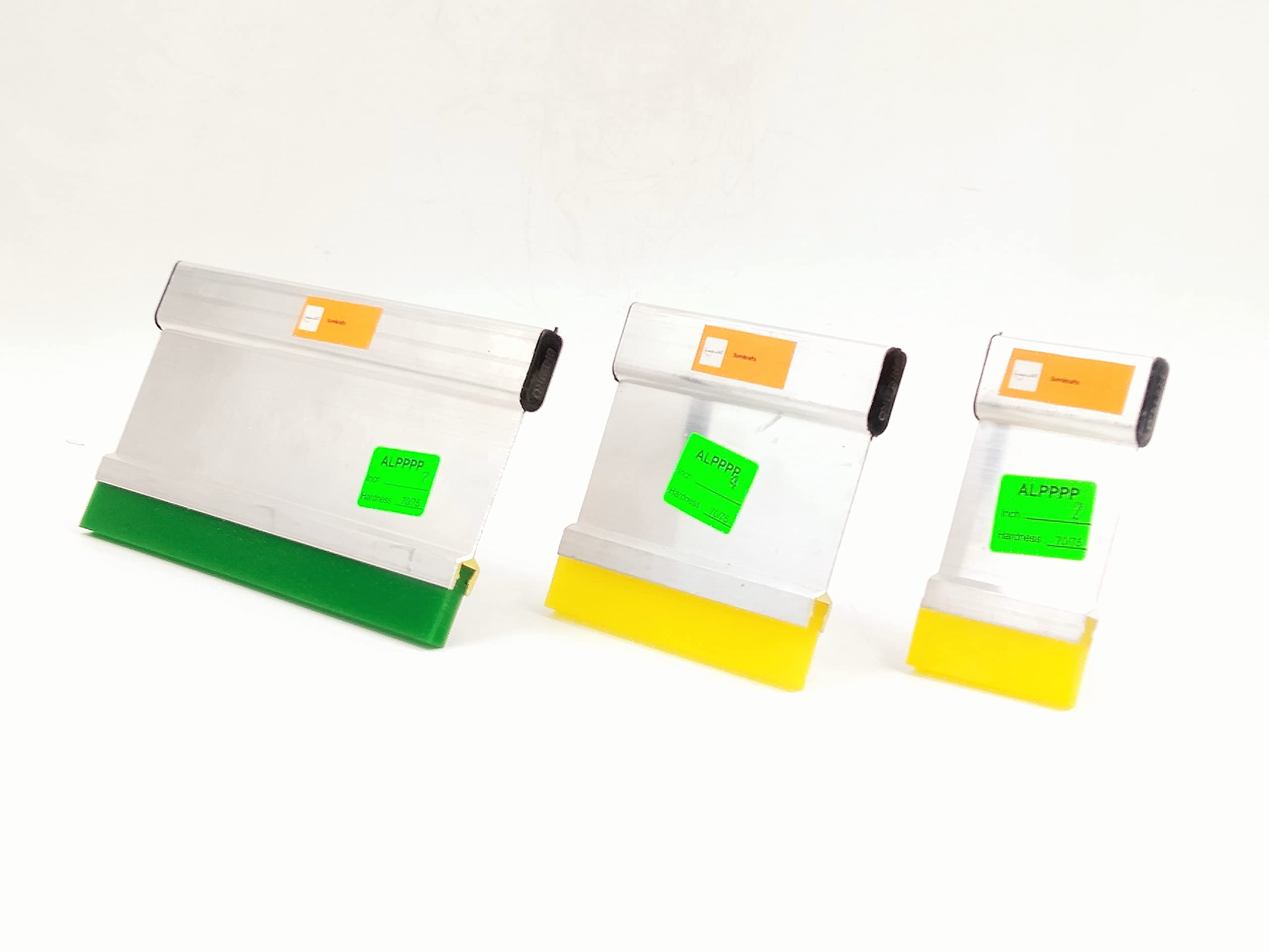 Sumikrafts Squeegee Blade for Screen Printing – Aluminium Body – Premium Rubber Blade – 3 Sizes (7” + 4” + 2”) – 3 Stoppers – 70/75 Durometer – Firm, Sturdy & Durable