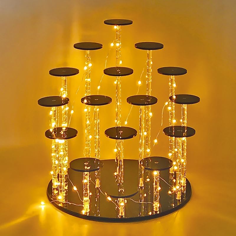 DIWNELEM Soporte de acrílico para cupcakes de 16 niveles para cupcakes, coleccionables, figuras, comestics, perfumes, joyas, soporte organizador de