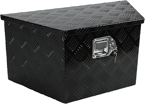 confote Caja de herramientas chapada en aluminio de 26 pulgadas, caja de herramientas para camioneta, remolque, caja de herramientas con lengua,