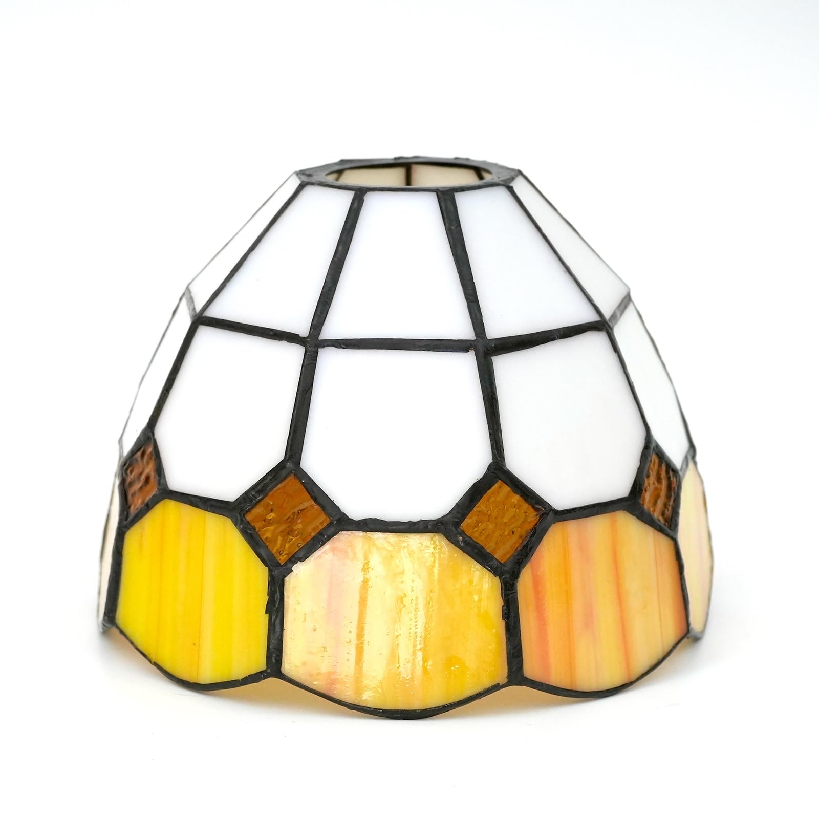 HJRegaFimu Shade Replacement 6" Fresh Simple Plaid Stained Glass Lamp Home Decor Lampshades Accessories Fit For Pendant Light Ceiling Lights Wall Floor Lamps(giallo)
