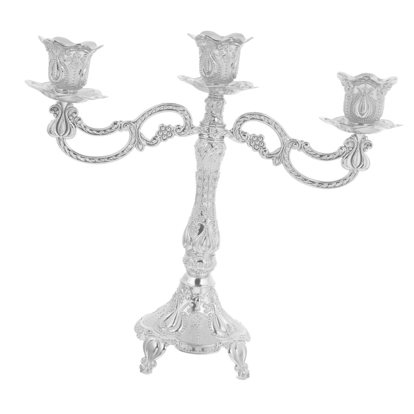 Candeliere, 1 pz candeliere 3 Bracci candelabro in Metallo portacandele Decorativo portacandele Decorativo mensola Tavolo Rustico Decorazione Matrimonio Candela pilastro Zinco