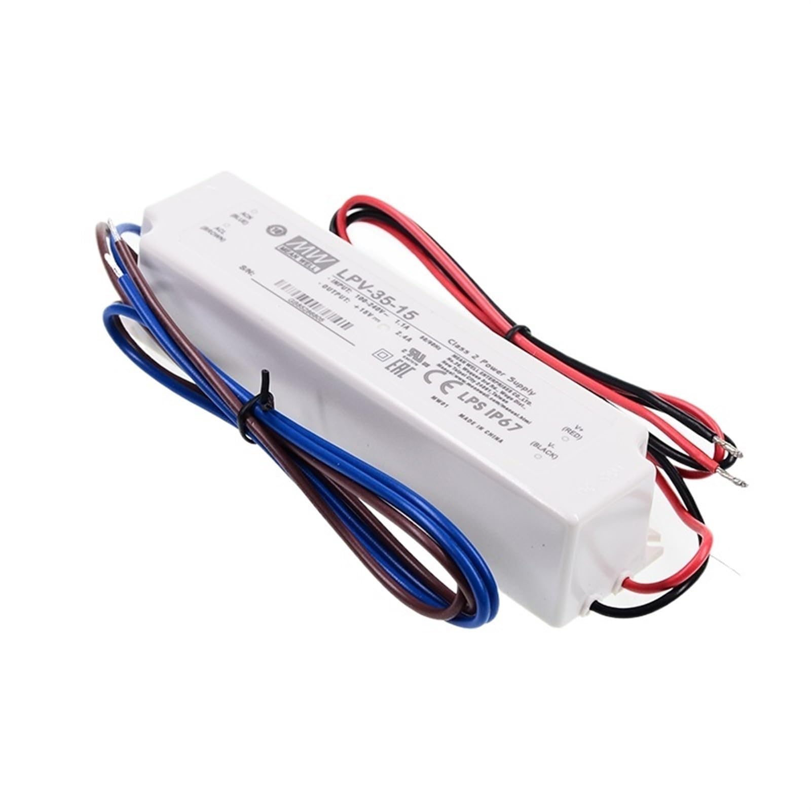 FCARUMIQP LPV-35-15 LED Driver 110/220VAC To 15V DC 2.4A 36W Waterproof IP67 Constant Voltage Switching Power Supply