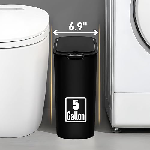 Miniatura 6 de TIPGO Cubo de basura de 5 galones Motion Senor con tapa, cubo de basura automático sin contacto, cesta de basura inteligente de plástico para