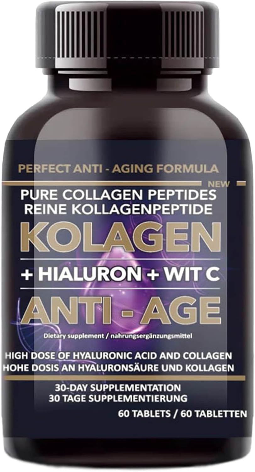 Intenson Anti-Age Collagen + Hyaluronic + VIT.C 60 Tablets | Natural Ingredients | Collagen Peptides | Collagen Complex for Beautiful Skin
