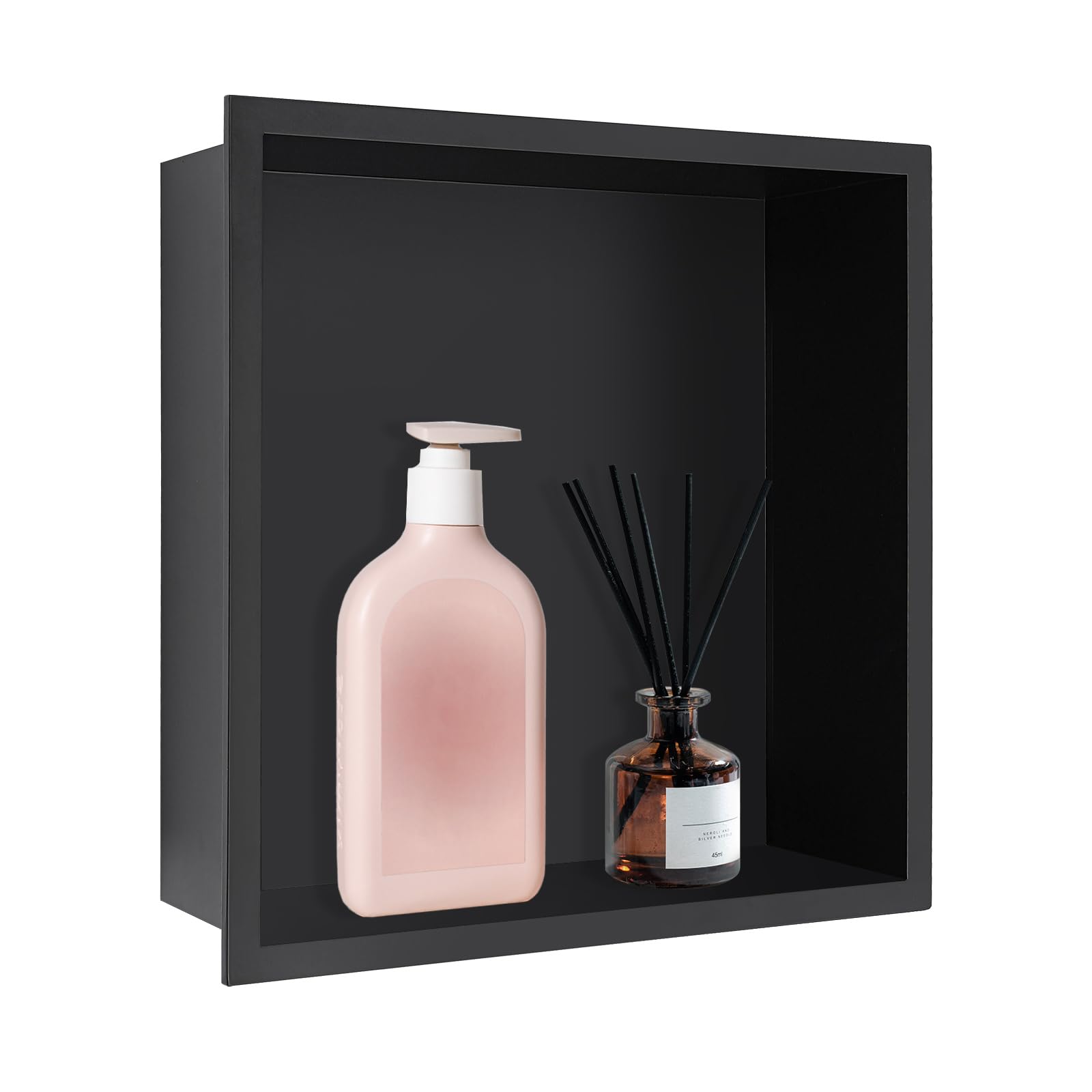 Unnsiapit Shower Niche Square Stainless Steel Storage Shelves No Tile Needed Recessed Wall Organizer Shelf for Bathroom Kitchen