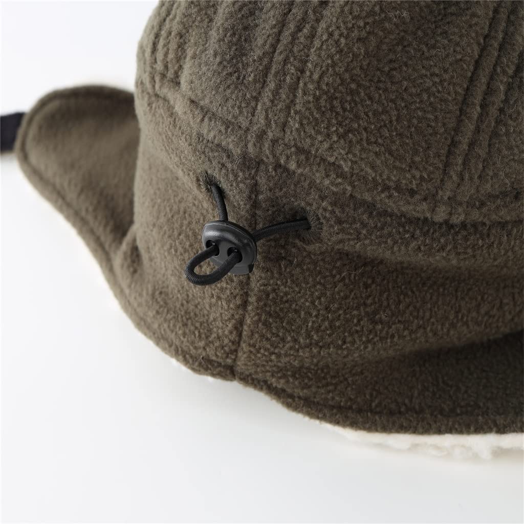 Toddler garçons Hiver Chapeaux Enfants en Polaire Sherpa doublé Chapeau épais Chapeau Chaud Bouchon oreillette avec Paille de Ski de Neige à Coupe-Vent visière(a)