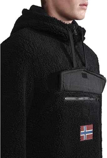 Napapijri Burgee Quater Zip Hoodie - Black-XL