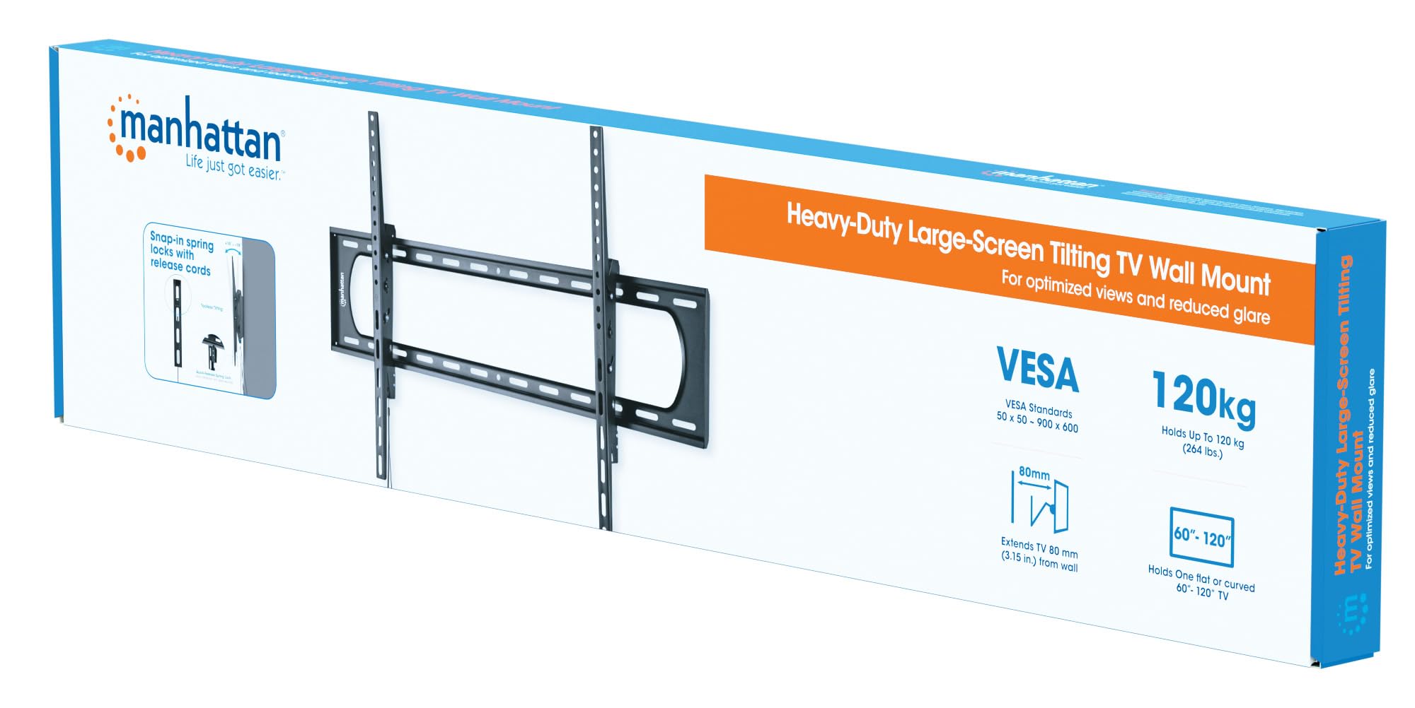 Manhattan Soporte de Pared inclinable para televisores de Pantalla Grande