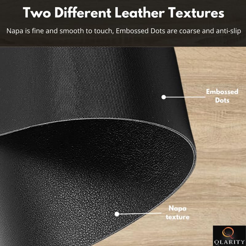 Image of Qlarity Covers Dining Table Cover 6 Seater, 8 Seater | Reversible PU Leather Water Resistant Table Cover | Customised Sizes (Black) (Black, 24 x 48 inch)