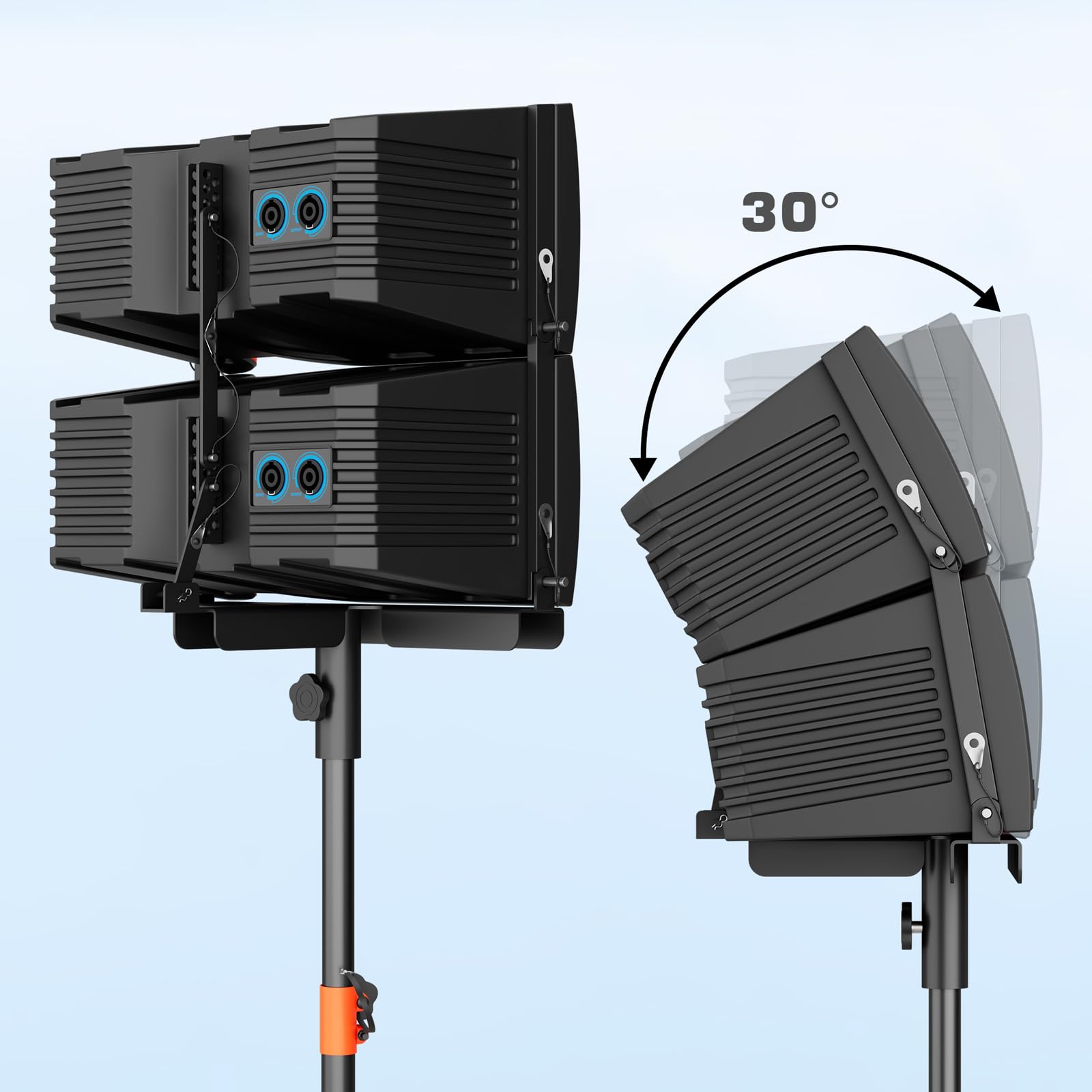 18-Inch 4000W P.M.P.O Stereo PA Speaker System with Bluetooth/USB/Remote, Includes 4 Line Array Speakers, 1 Active Subwoofer, 2 Tripods - Perfect for DJ, Parties, Weddings, and Events