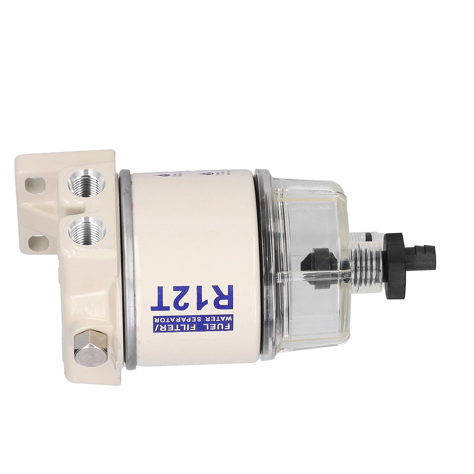 Kit Complet de Séparateur D'eau de Filtre à Carburant, Séparateur D'eau de Filtre à Carburant à Visser Marin Débit 30 GPH avec Vidange Automatique R12T de Remplacement