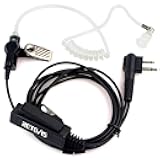 Covert Tube Walkie Talkie Earpiece with Mic, only Compatible with Motorola R2 CP100D CP185 CP200 CP200D CLS1410 CLS1110 BPR40 BPR40D Walkie Talkie, Full Size PTT, Surveillance Headset(1 Pack)