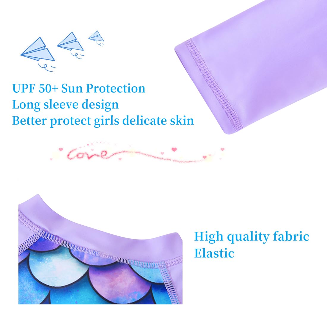 UMELOK Costume da bagno intero a maniche lunghe con protezione UV