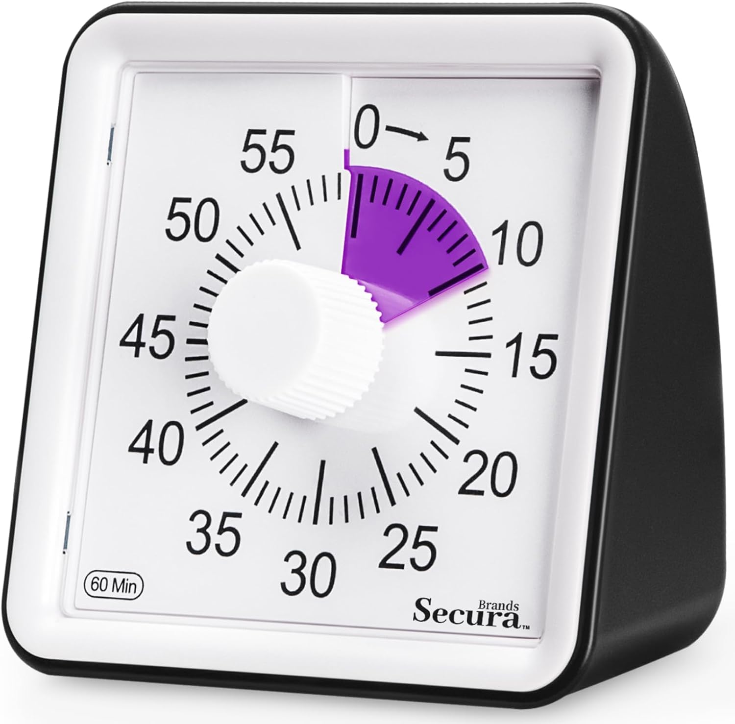 Secura 60-Minute Visual Timer, Timer for Kids, Classroom Timers, Countdown Time Tracker for Adults, Time Management Tool for Teaching (Purple & Black)