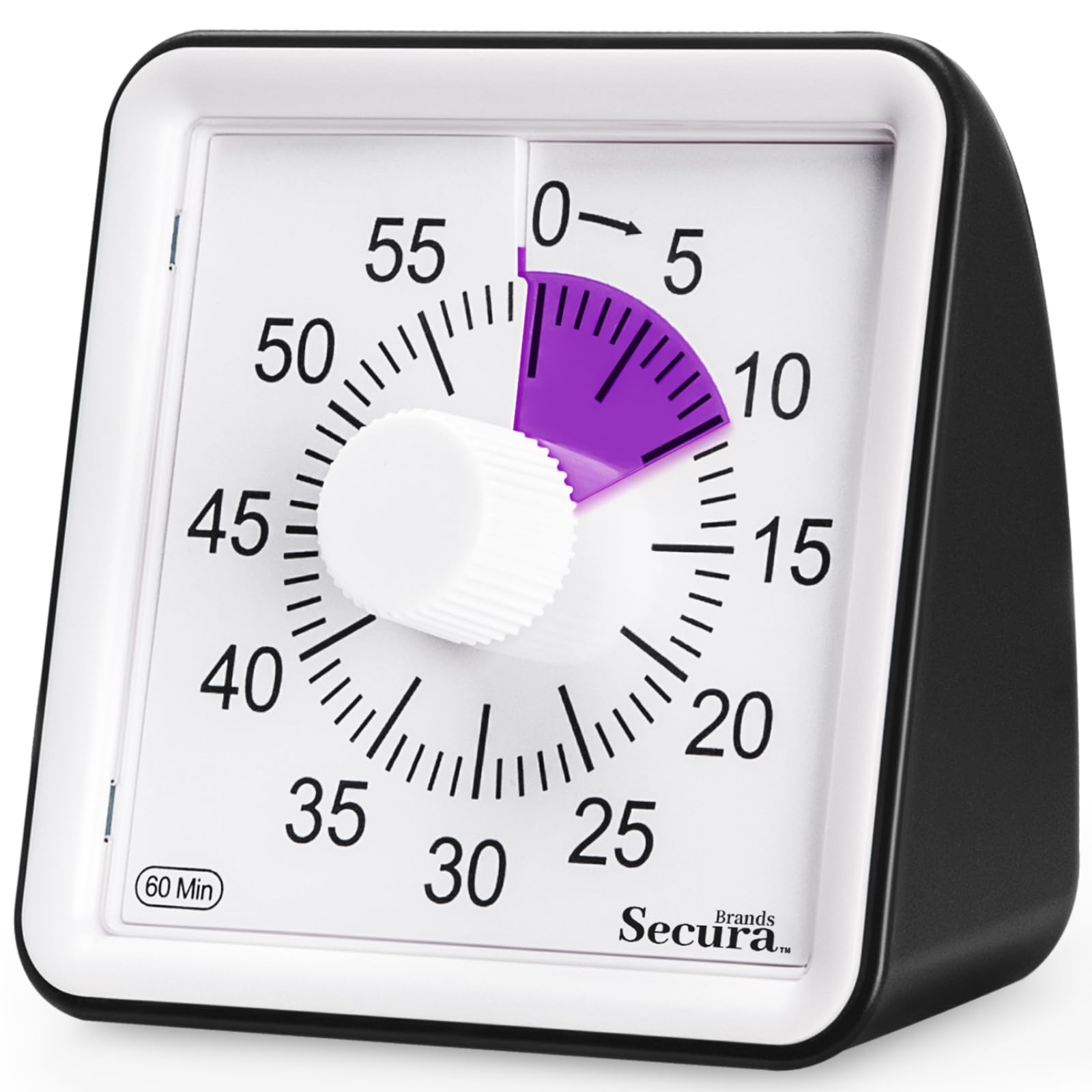 Secura Brands60-Minute Visual Timer, Timer for Kids, Classroom Timer, Countdown Timer for Adults, Time Management Tool for Teaching (Purple & Black)