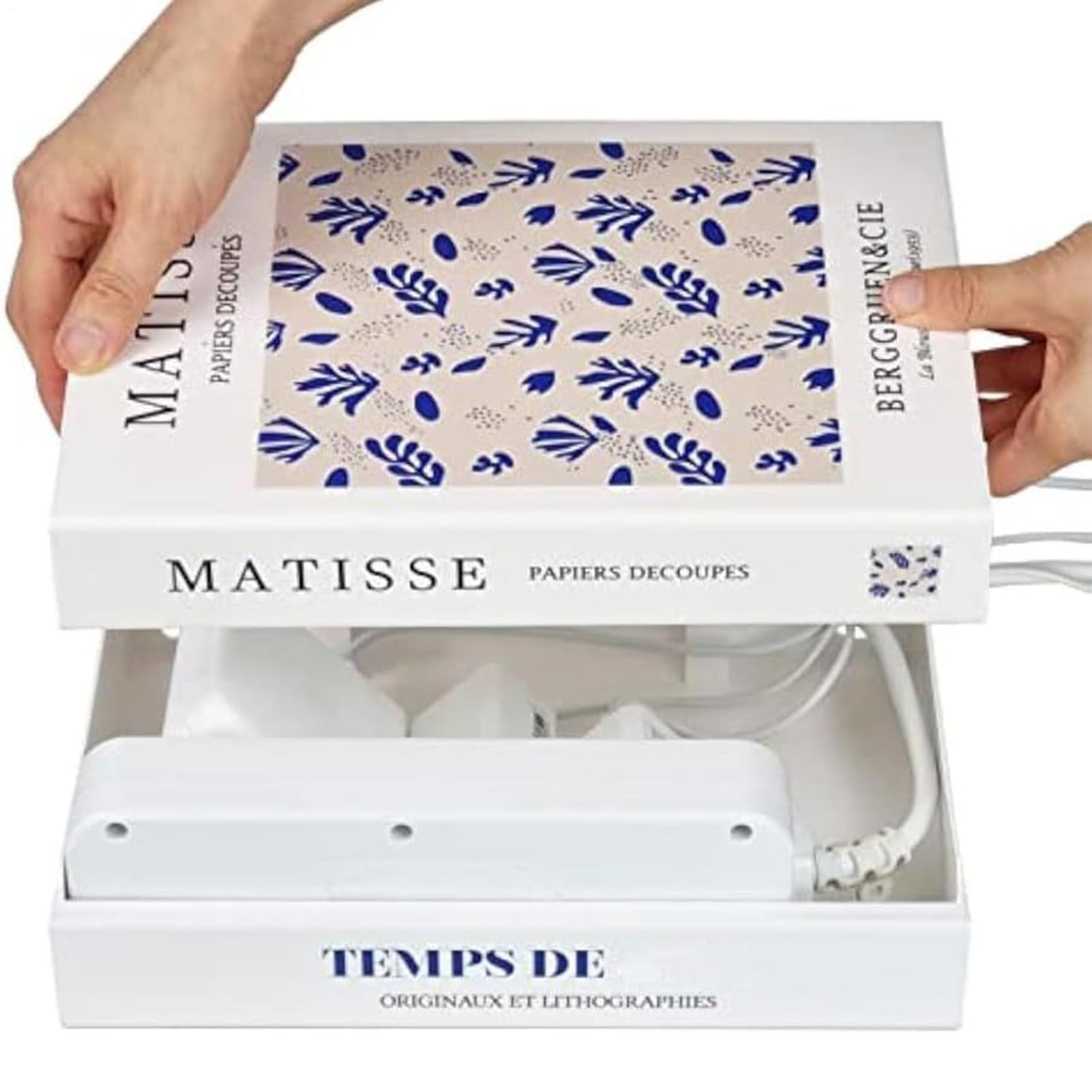 Caja organizadora de cables decorativa para organizar el soporte de TV y la cocina
