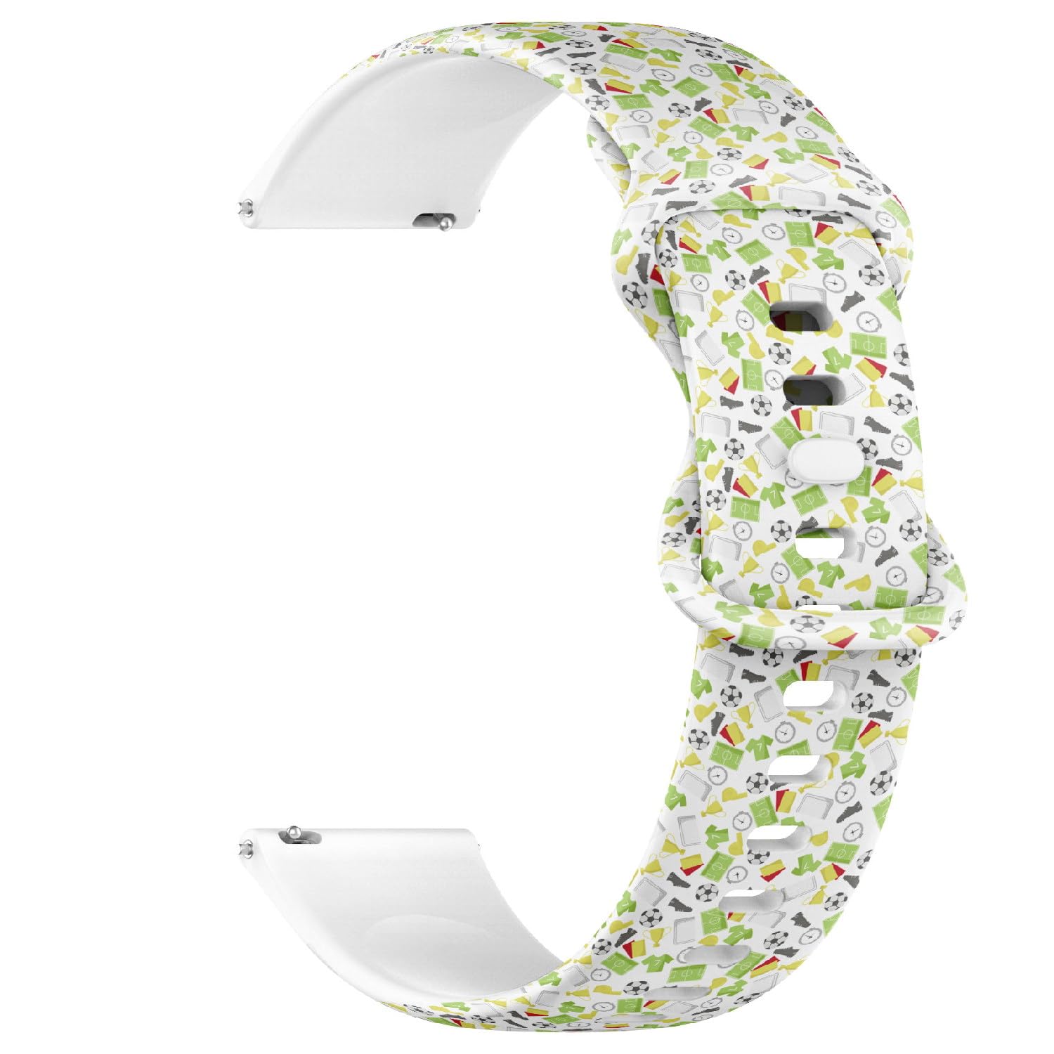 Compatible with Garmin Fenix 7/7 Pro, Fenix 6/6 Pro, Fenix 5/5 Plus, Epix (Gen2) / Epix Pro (Gen2), 22mm Replacement Sport Watch Band (Soccer Equipment) Silicone Soft Strap Bracelet