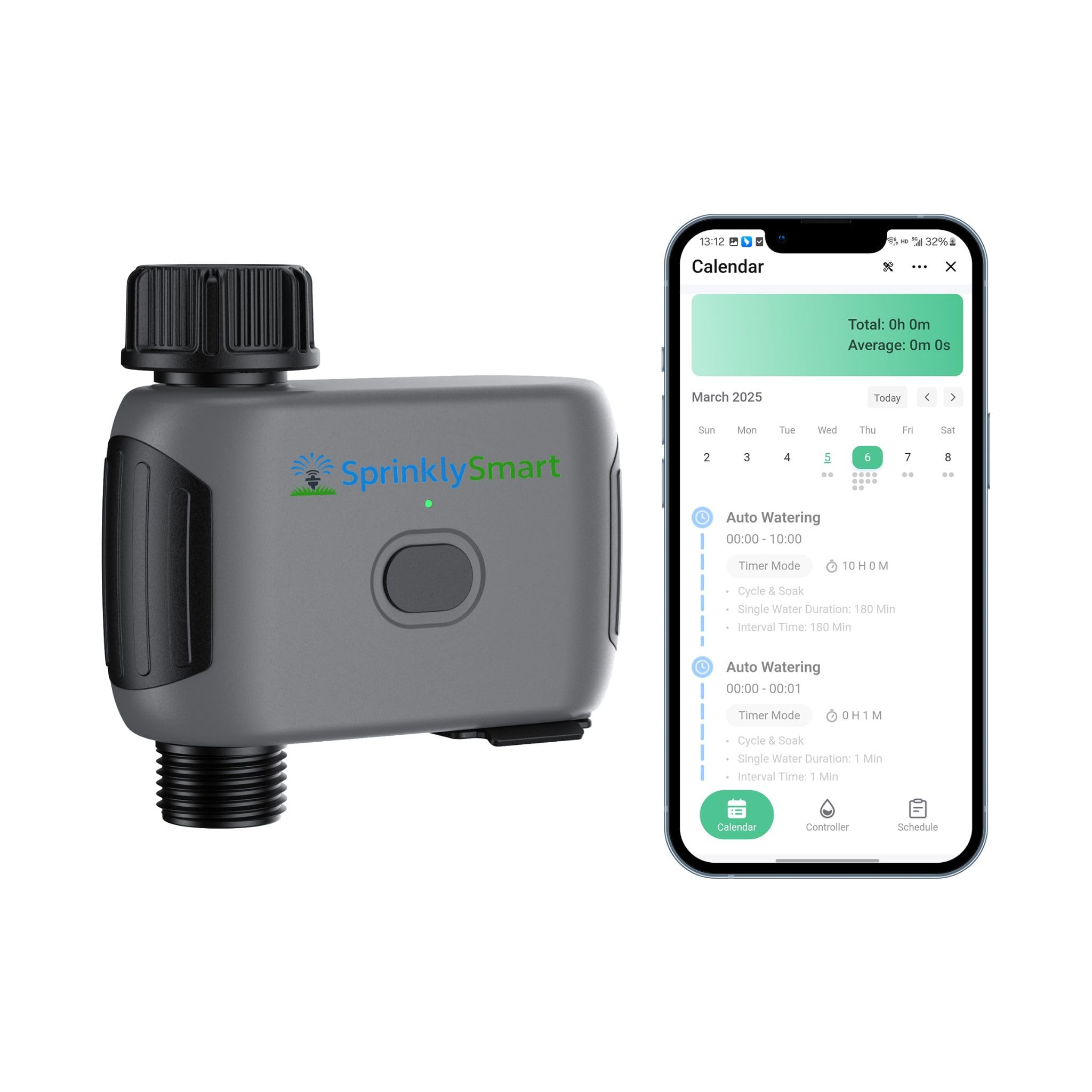 Photo 1 of [No Blutooth Hub Required] Sprinkly Smart Lawn & Garden Hose Wifi Water Timer – 1 Zone Wi-Fi 6 Sprinkler Controller, Compatible with Alexa and Google Assistant, Auto/Manual/Rain Delay, IP55 Waterproof