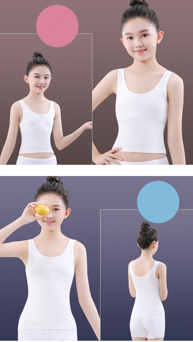 Teen Girls Camisole, Original Cotton Lining Undershirts Training Bras - Image 4
