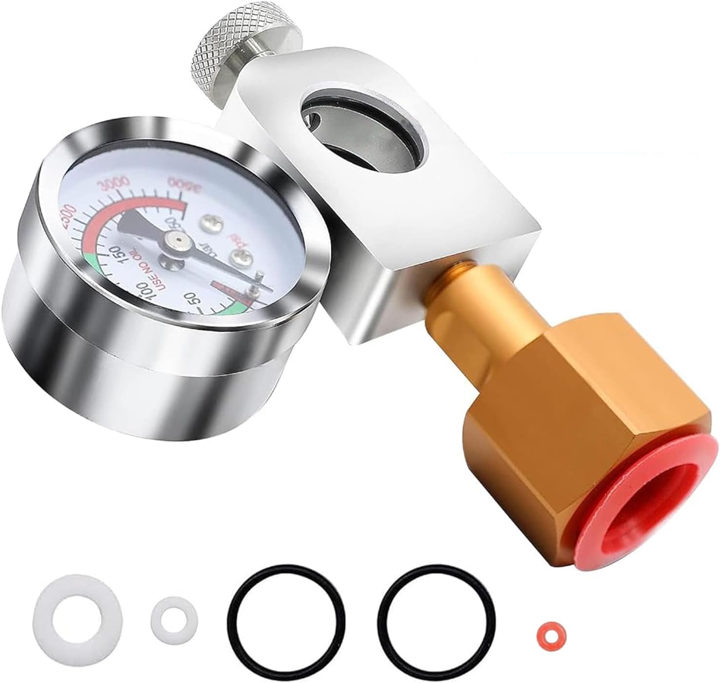 CO2 Refill Adapter for Soda, Filling Adapter with Pressure Gauge and Pressure Relief Valve, Stream Refill for Soda DUO/Terra/Art Maker CO2 Cylinder (1)