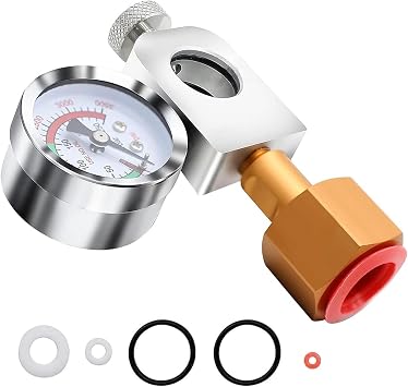 CO2 Refill Adapter for Soda, Filling Adapter with Pressure Gauge and Pressure Relief Valve, Stream Refill for Soda DUO/Terra/Art Maker CO2 Cylinder 1