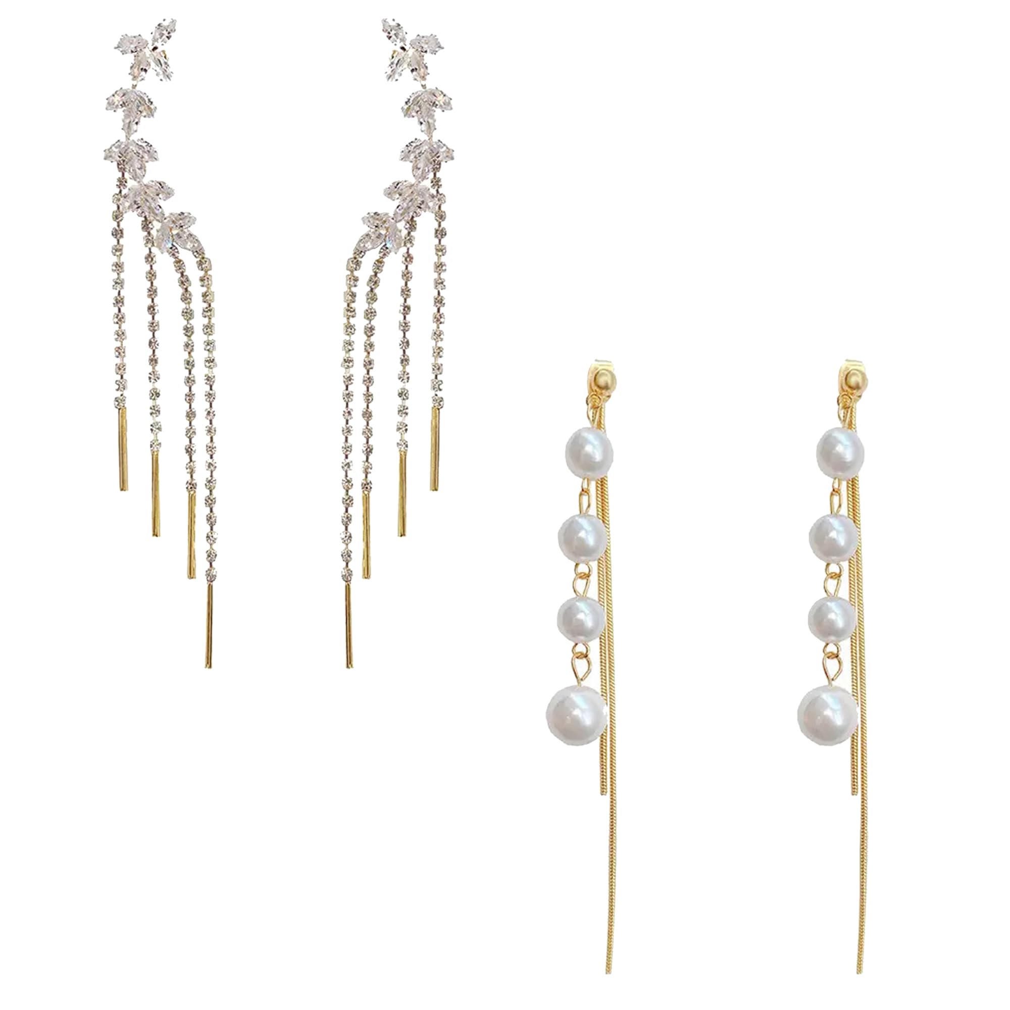 Fashion Frill Korean Earrings For Women Fashion Gold Plated Tassel Chain Drop Earrings For Women Girls Earrings Combo Set Love Gifts (B0CX1JX1B4) Amazon Price History, Amazon Price Tracker