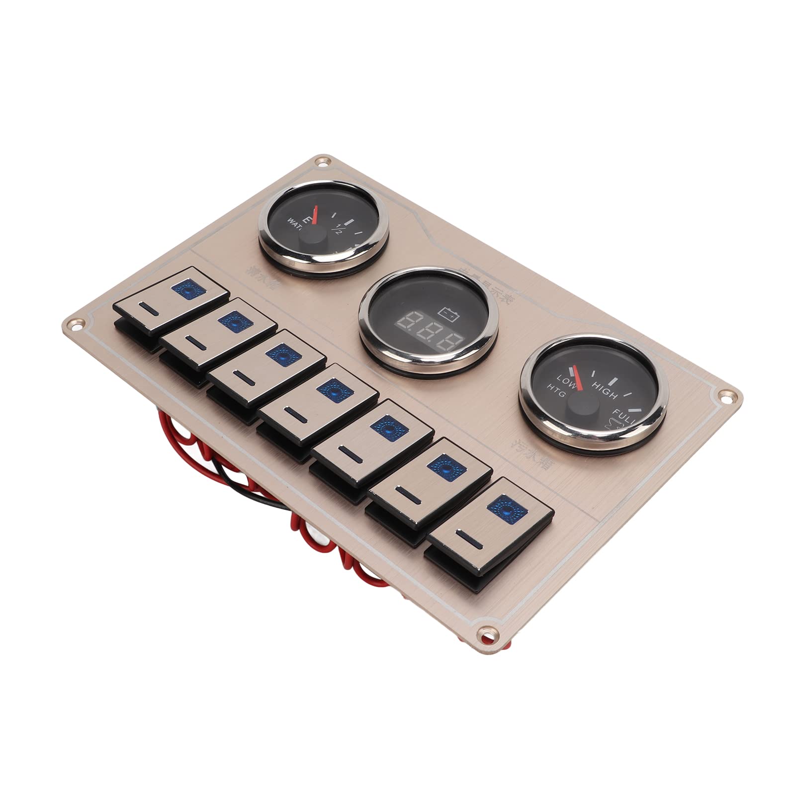 Panneau d'interrupteurs or mat luxe 7 boutons de commande étanches - 7