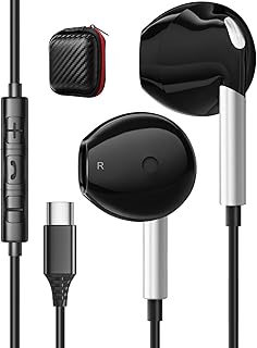 USB C Earphones Wired for Samsung S23 S22 Ultra A54 A53 A33, USB C Headphones with Mic HiFi Type C Earphones Headphones Wired USB C for Samsung A34 S21 S20 FE Google Pixel 7 Pro OnePlus 11 iPad 10th