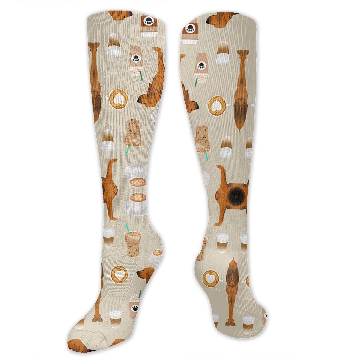 NGkIm Bloodhound Dogs and Coffees Unisex Novelty Socks - Best Medical,for Running,Athletic,Varicose Veins,Travel