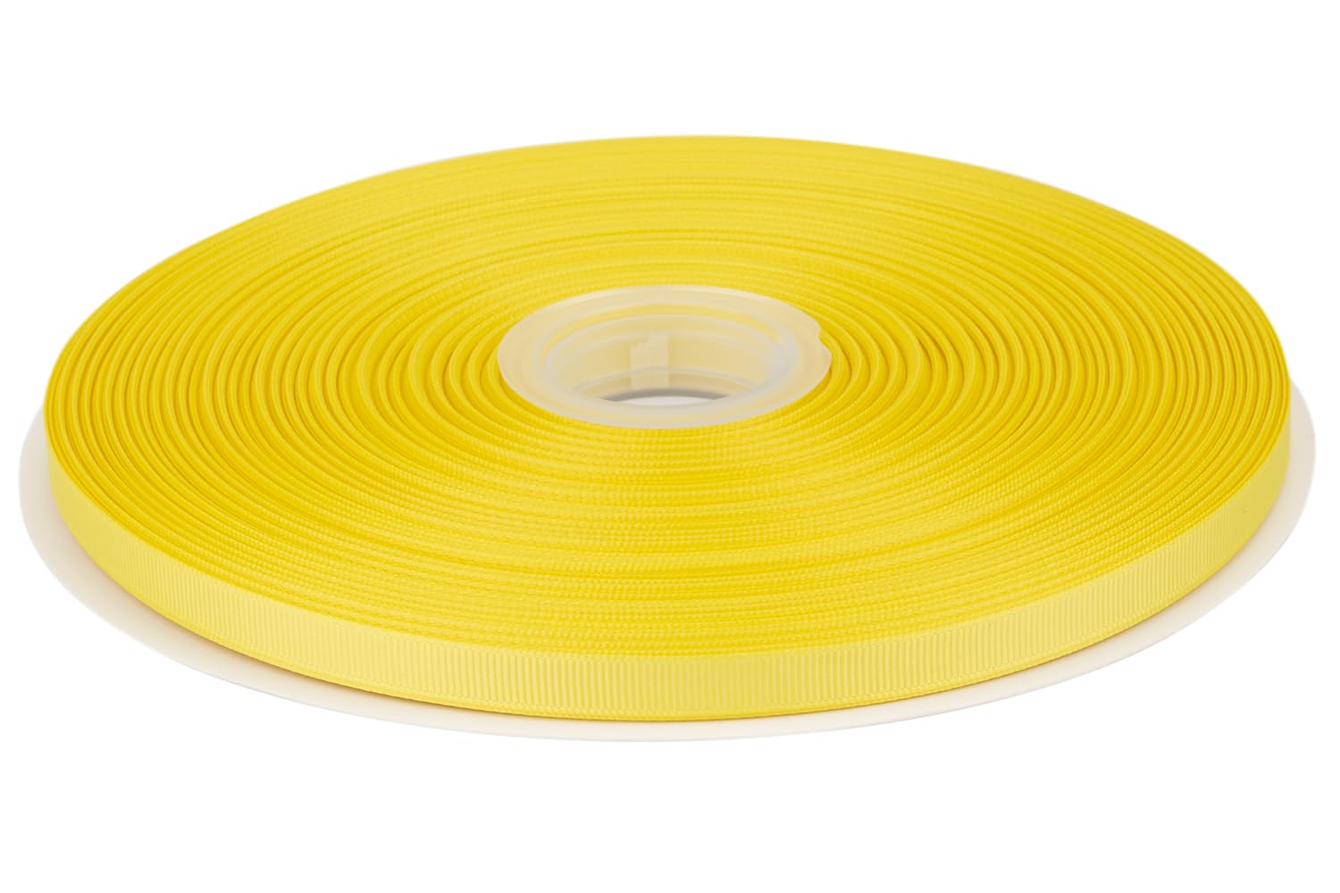 Tekdeere 9mm Solid Lemon Grosgrain Ribbon 91 Meters, Perfect for Gift Wrapping Crafts, Bows Making, Sewing, Wreaths
