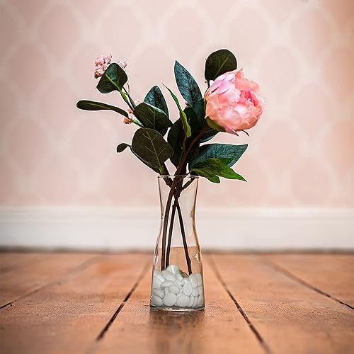 Miniatura 2 de Jarrón plano de cristal blanco de 0.75 pulgadas para jarrones, manualidades, acuario y guijarros de pecera, centros de mesa, decoración de gemas,