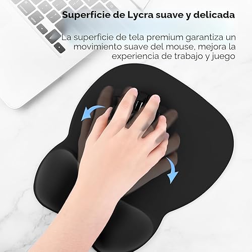 Miniatura 3 de EooCoo Alfombrilla ergonómica para mouse con soporte de muñeca, alfombrilla de mouse con reposamuñecas de espuma viscoelástica y base antideslizante