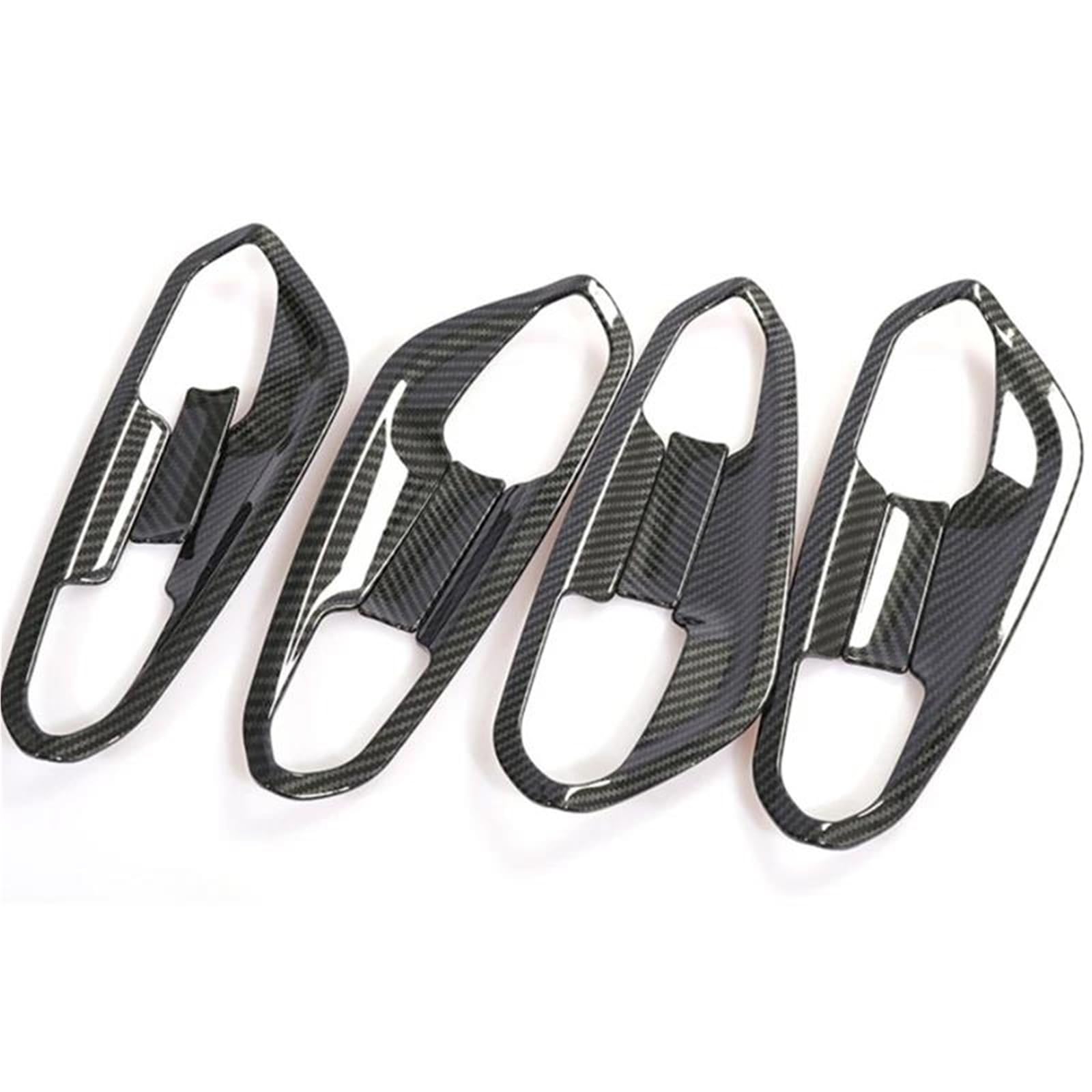 Slimes One Color For Ford For Fusion For Mondeo 2013-2018 Car Door Handles Bowl Covers Overlays Protection Catch Cap Chrome/Carbon Fiber(Carbon Bowl)