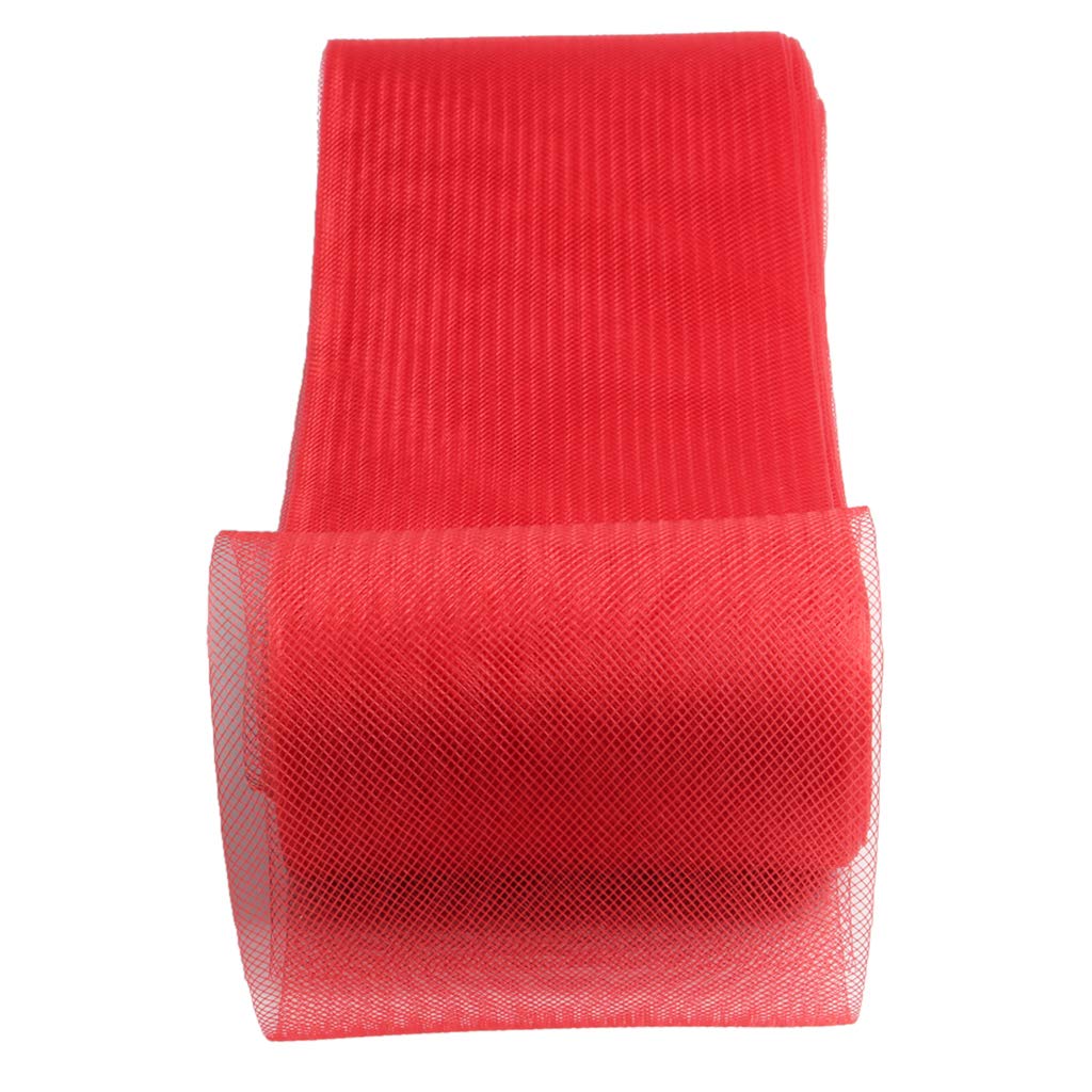 Easnea 8cm Wide Crinoline Horse Hair Braid Millinery Hats Trims DIY for Fascinator - Red, as described