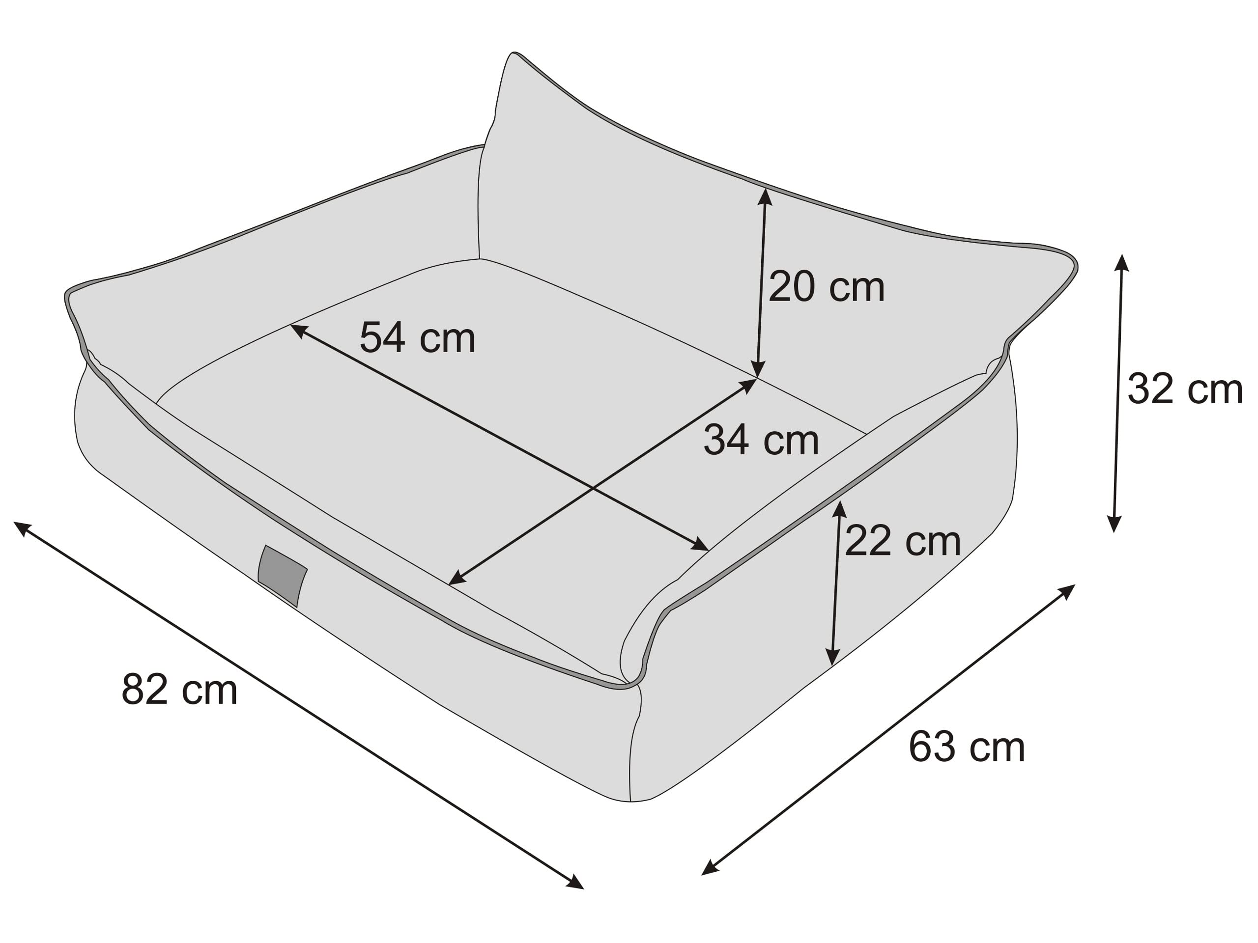 PillowPrim Legowisko dla Psa XL - Pikowana Leżanka, Poduszka, Materac, Sofa - 82 x 63 cm, Grafitowe, Fantazyjne