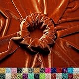 Ice Fabrics Stretch Velvet Fabric by The Yard - 60" Wide Soft Stretchy Fabric for Sewing Clothes, Apparel, Costume, Crafts - 90% Polyester 10% Spandex - Rust - 1 Yard