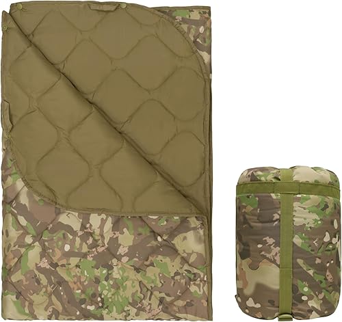 Vista 142 de LOOGU Manta de camuflaje con aislamiento impermeable para acampar al aire libre, senderismo, caza, supervivencia, mochilero, picnic Alpha Green