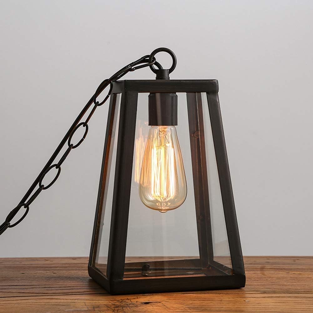 Lámpara colgante Lámpara colgante de exterior Negro Retro IP44 Techo Vintage Hierro industrial + Vidrio Lámpara de pared Impermeable Pabellón impermeable Villa Loft Araña Lámpara de exterior