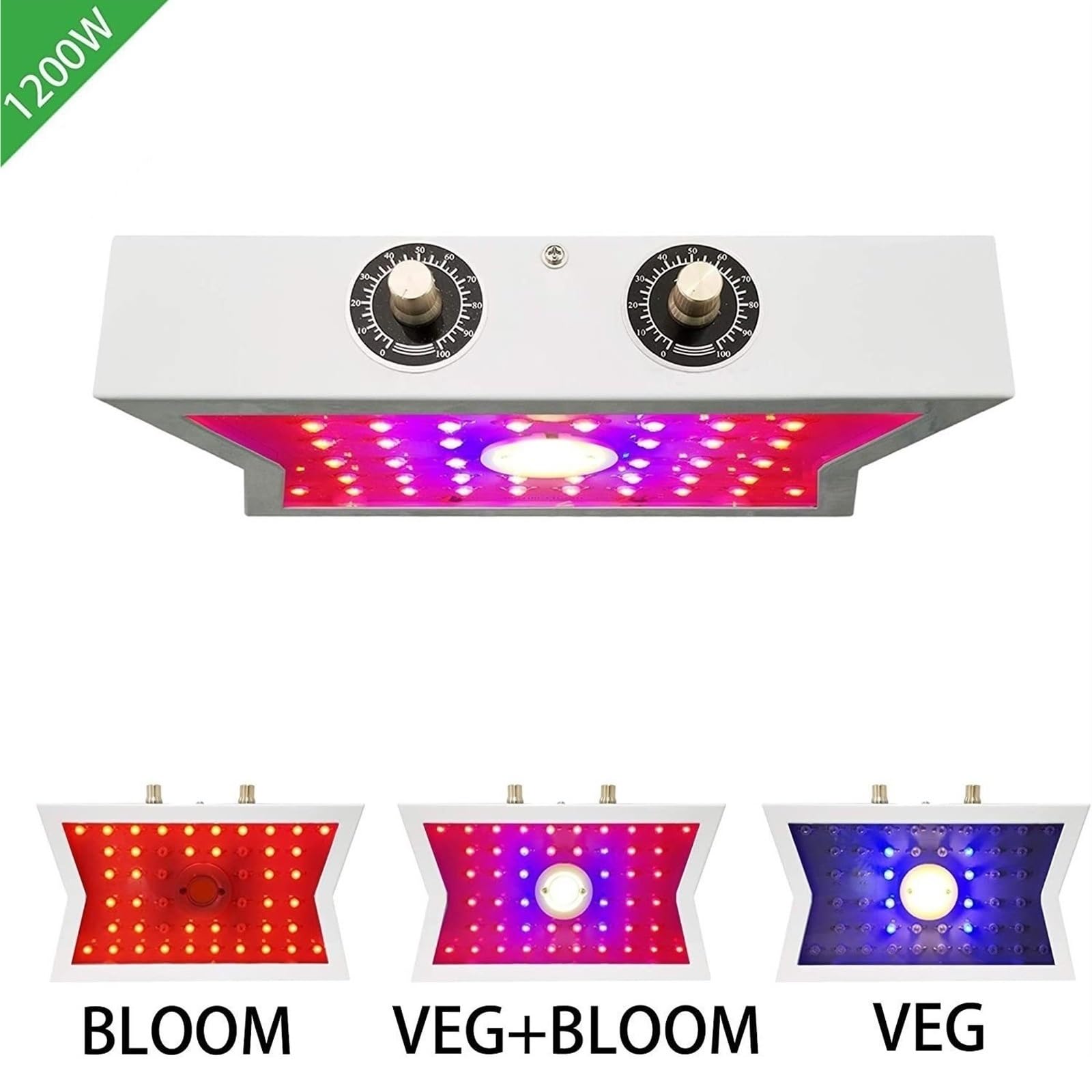 Lampada per piante, 1200W LED Grow Lights for piante da interno Spettro completo for Serra Veg Bloom Light Lampada coltivazione idroponica