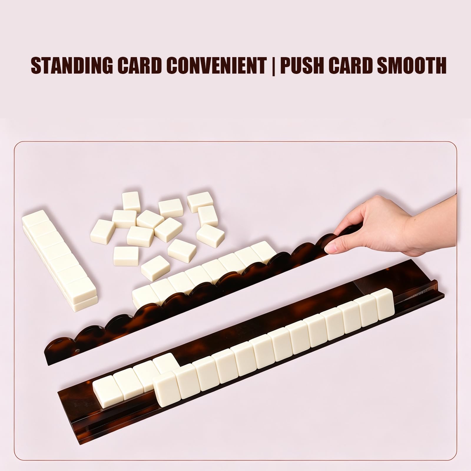 Mahjong Rack aspect acrylique 17,5 pouces avec fentes, B