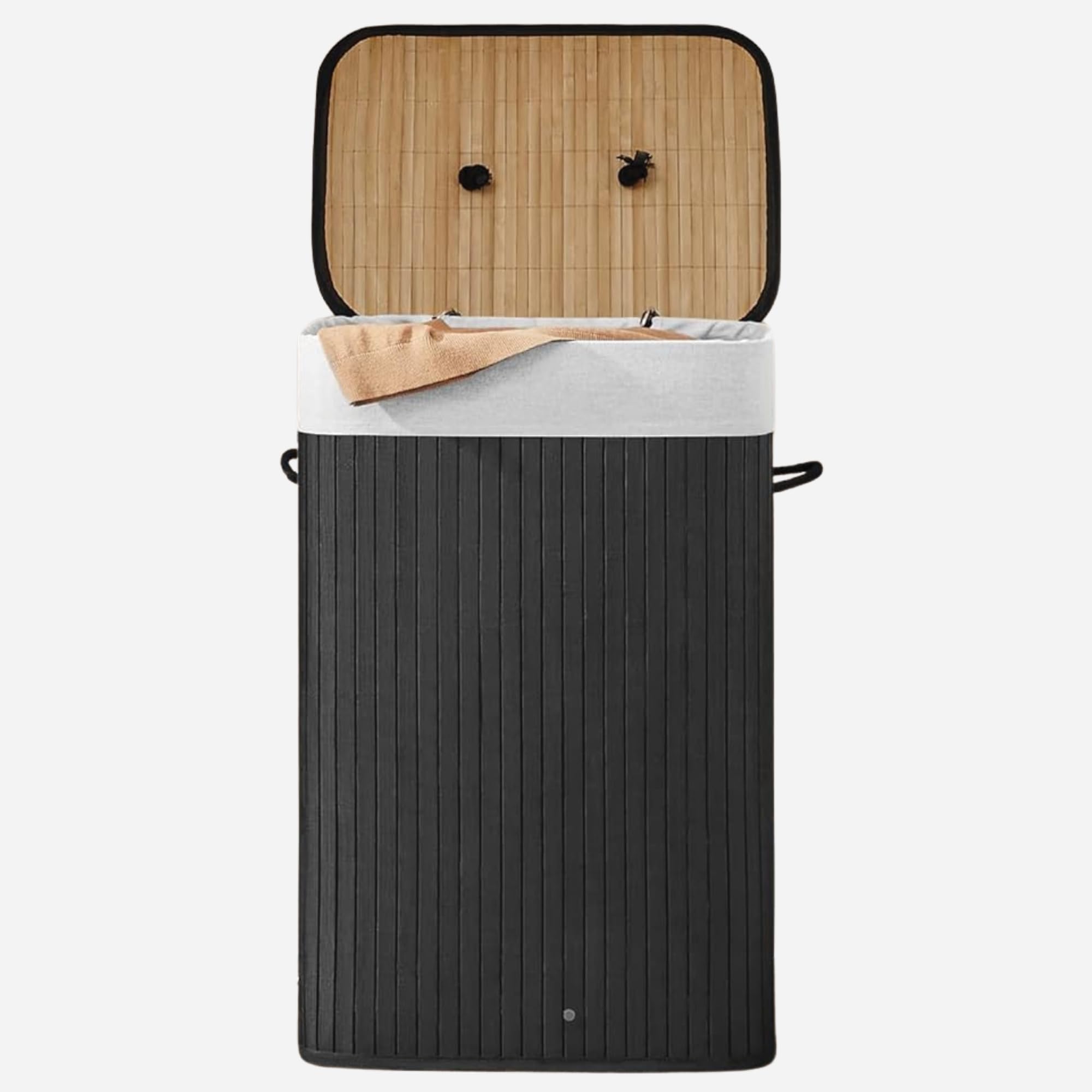 Comart - Cesto Ropa Sucia Bambú - Plegable - 72 L - Negro
