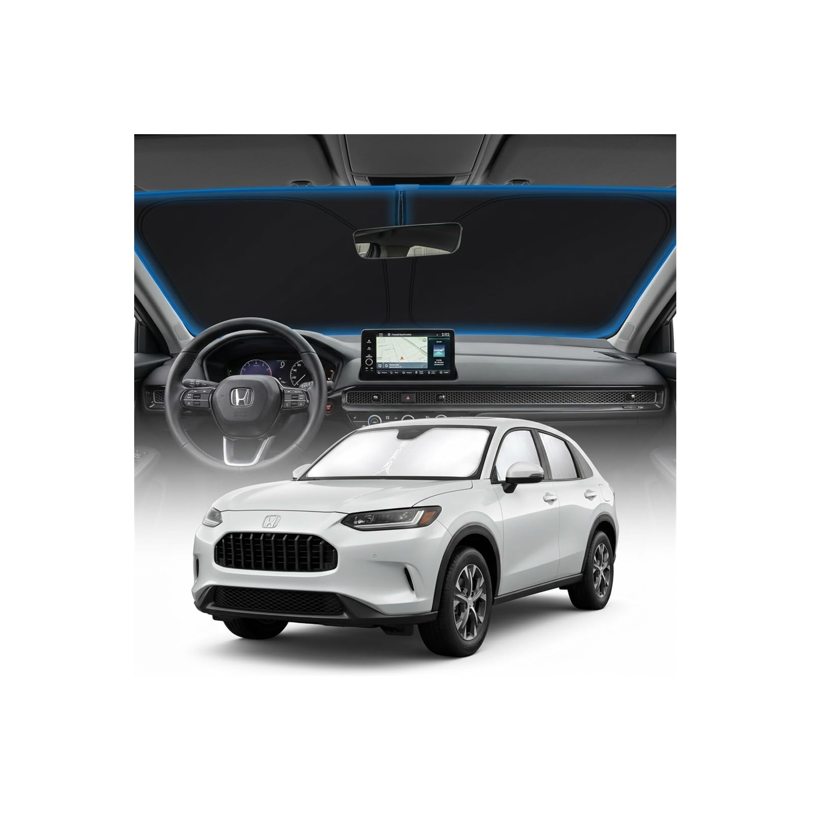 for Ford Bronco Sun Shade Windshield Cover - Custom Fit Bronco Accessories 2021-2024 2025 Sunshade Foldable UV Protection & Heat Shield Sun Visor Accessories — view 83