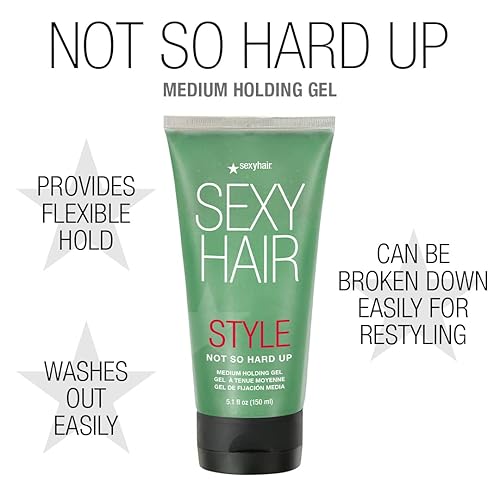 Miniatura 6 de SexyHair Style Not So Hard Up - Gel de sujeción medio, 5.1 onzas, fórmula flexible, permite volver a peinar, todo tipo de cabello