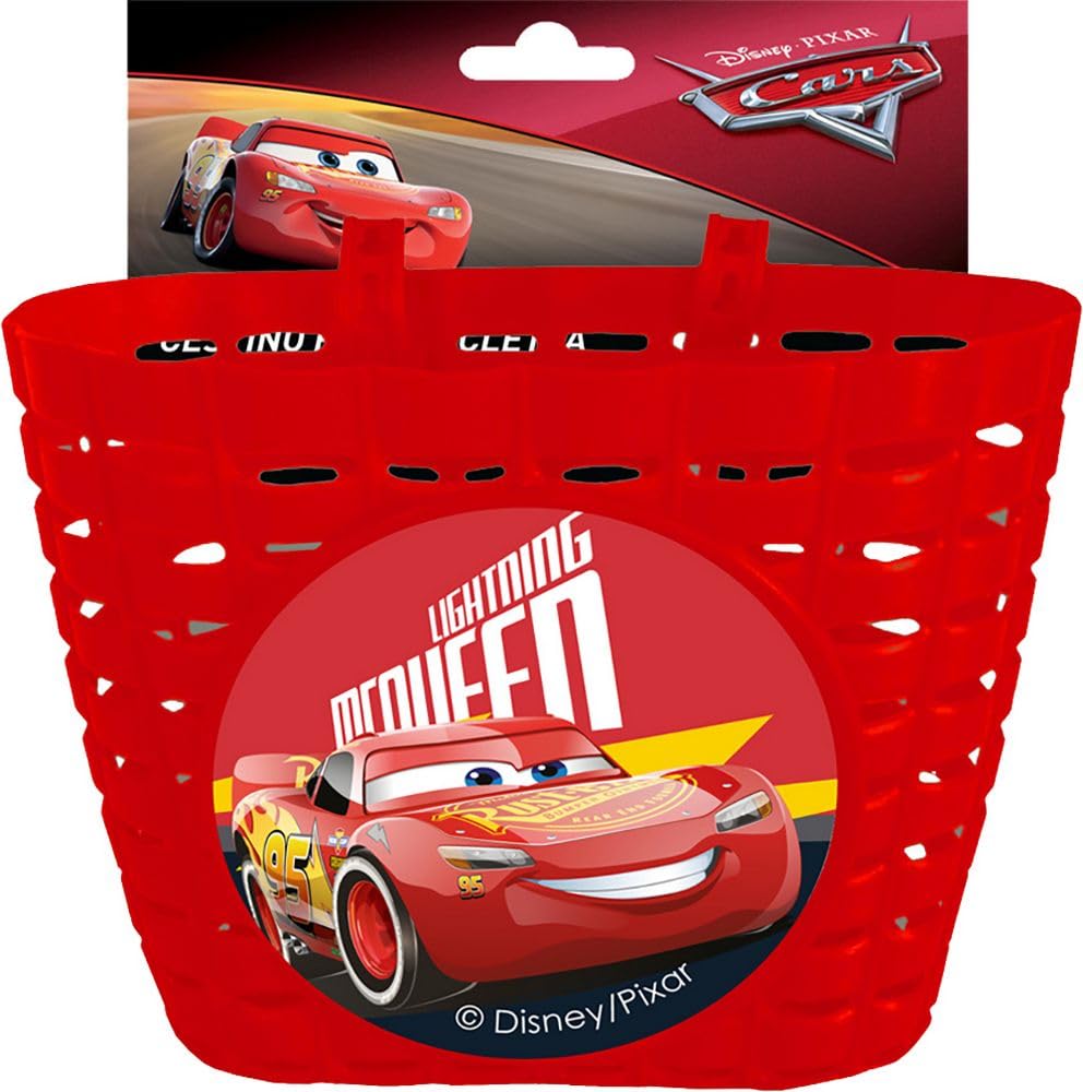 Cestino Disney Cars Per Bicicletta Da Bambino, In Palstica Di Colore Rosso