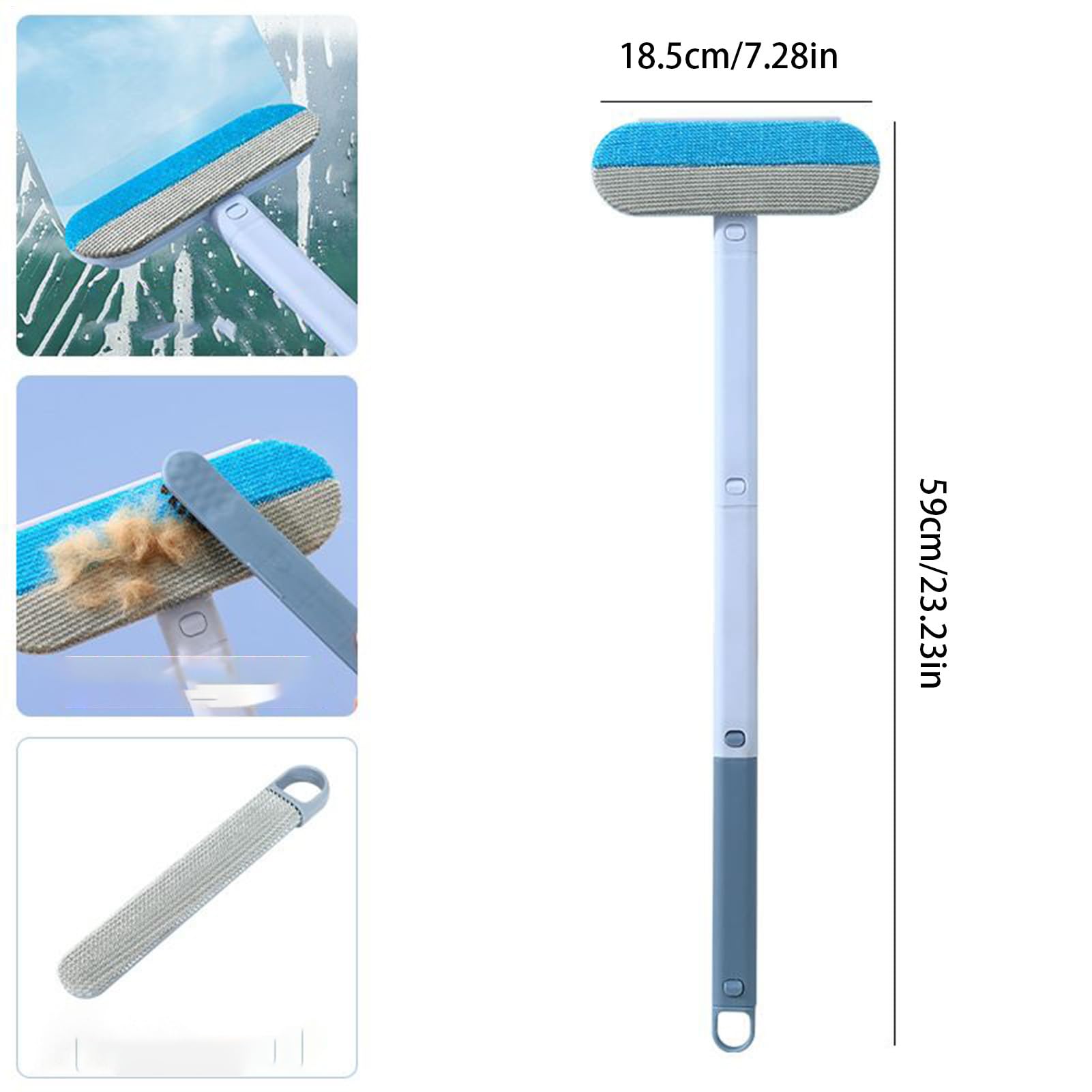 Dépassement des poils pour animaux - Nettoyer de fourrure de chat réutilisable, balai de nettoyage extensible avec une longue poignée | Brosse à cheveux des meubles lavables, dissolvant multifonctionn